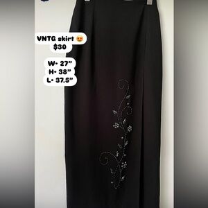 Elegant Black Embellished Skirt